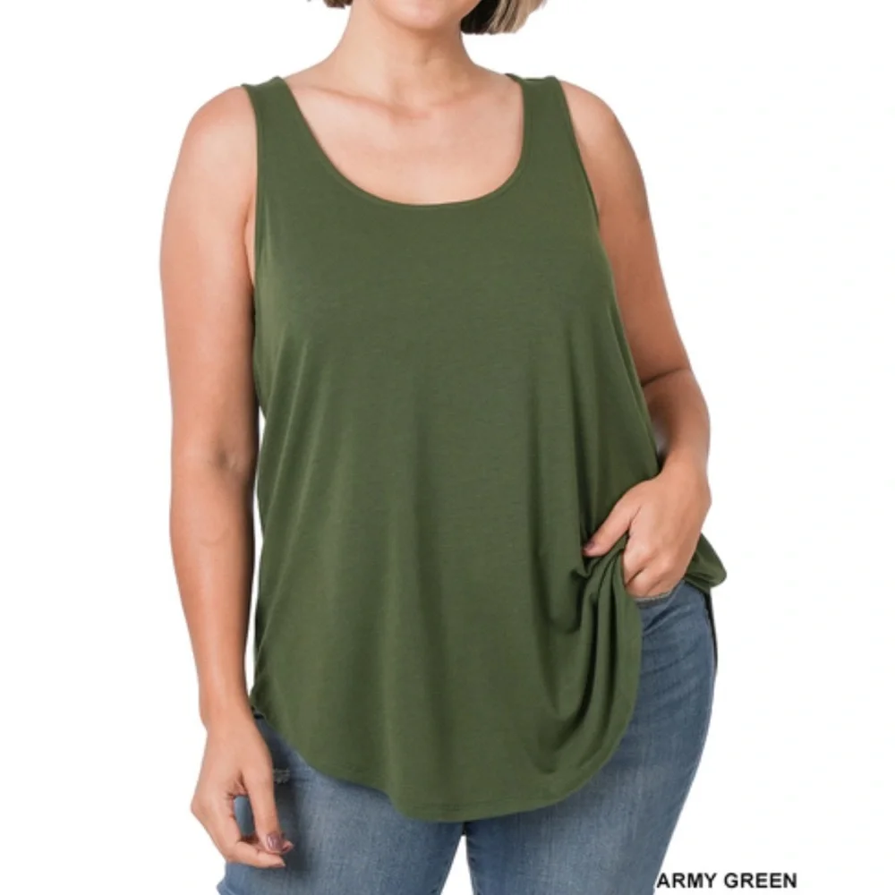 ZENANA
Sleeveless V-neck Hi-Low Hem Tank Top - Picture 3 of 12